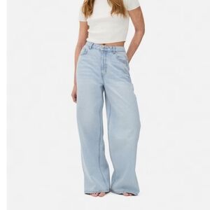 Primark Rita Ora Women’s Mid Rise Wide Leg Light Blue Jeans 14